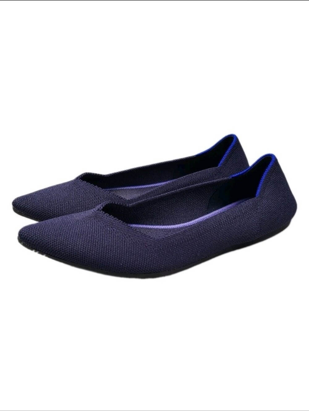 Rothy's The Point Shoes Womens Size 8.5 Blue Knit Flats Pointed Toe